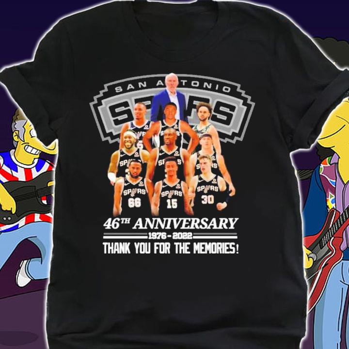 San Antonio Spurs 46th Anniversary 1976-2022 Thank You For The Memories Shirt t-shirt shirt