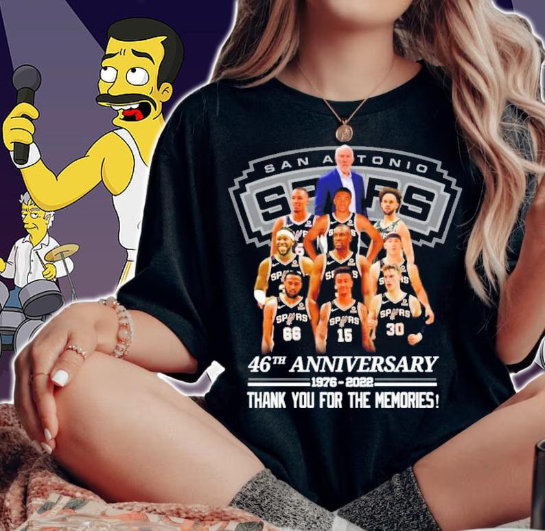San Antonio Spurs 46th Anniversary 1976-2022 Thank You For The Memories Shirt t-shirt woman shirt
