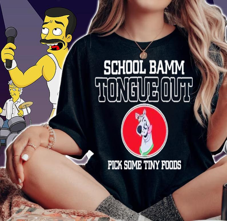 School bamm tongue out pick some tiny foods shirt t-shirt woman shirt