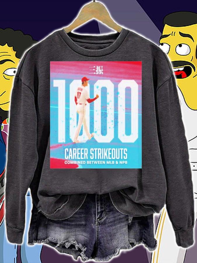 Shohei Ohtani 1000 Career Strikeouts MLB And NPB Shirt t-shirt sweatshirt