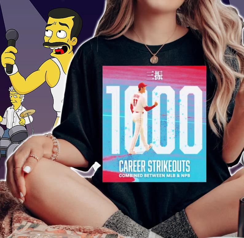 Shohei Ohtani 1000 Career Strikeouts MLB And NPB Shirt t-shirt woman shirt