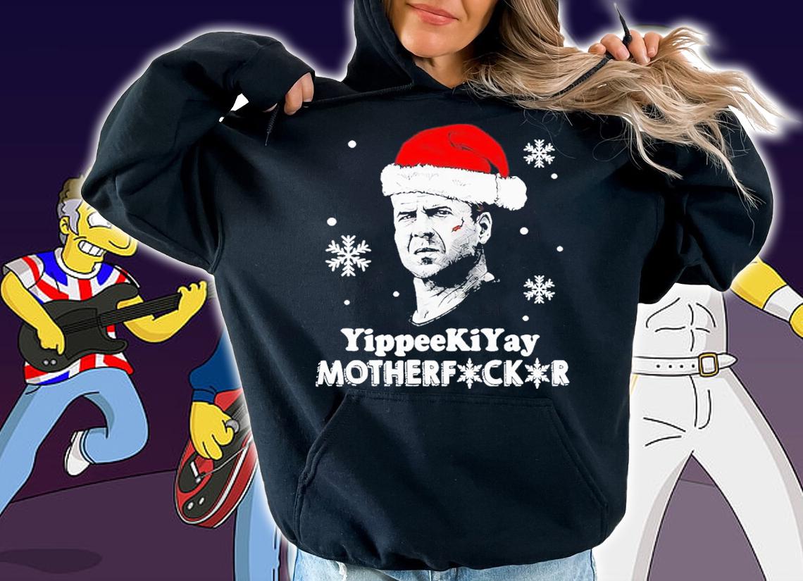 Snowflake Santa Bruce Willis Yippee Ki Yay Motherfucker Christmas Shirt t-shirt hoodie
