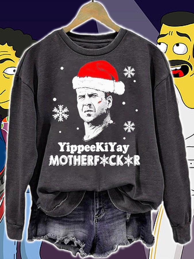 Snowflake Santa Bruce Willis Yippee Ki Yay Motherfucker Christmas Shirt t-shirt sweatshirt