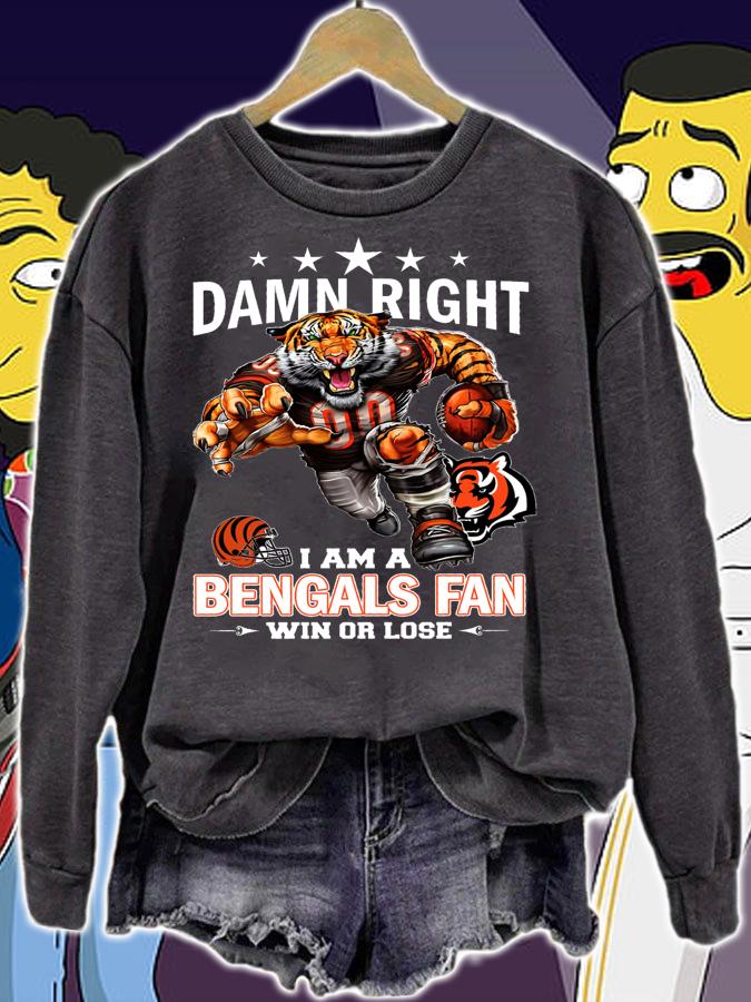 Cincinnati Bengals Shirt Damn Right I Am A Bengals Fan Win Or Lose t-shirt