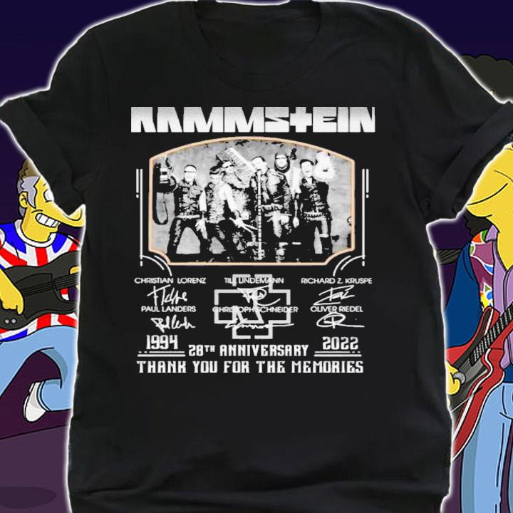 Thank You For The Memories Rammstein 1994-2022 28th Anniversary Signatures Shirt t-shirt