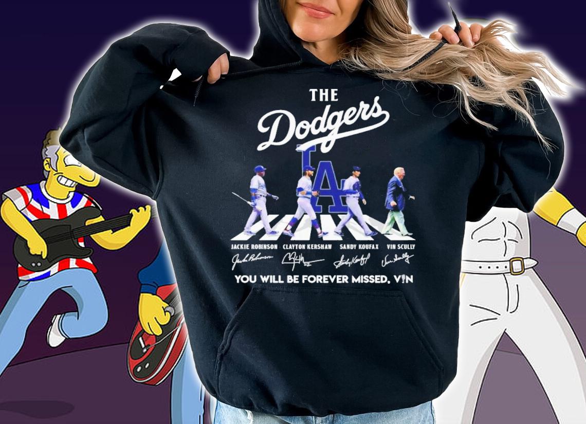 The Dodgers You Will Be Forever Missed Vin Abbey Road Signatures Shirt t-shirt