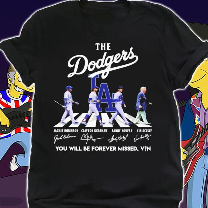 The Dodgers You Will Be Forever Missed Vin Abbey Road Signatures Shirt t-shirt