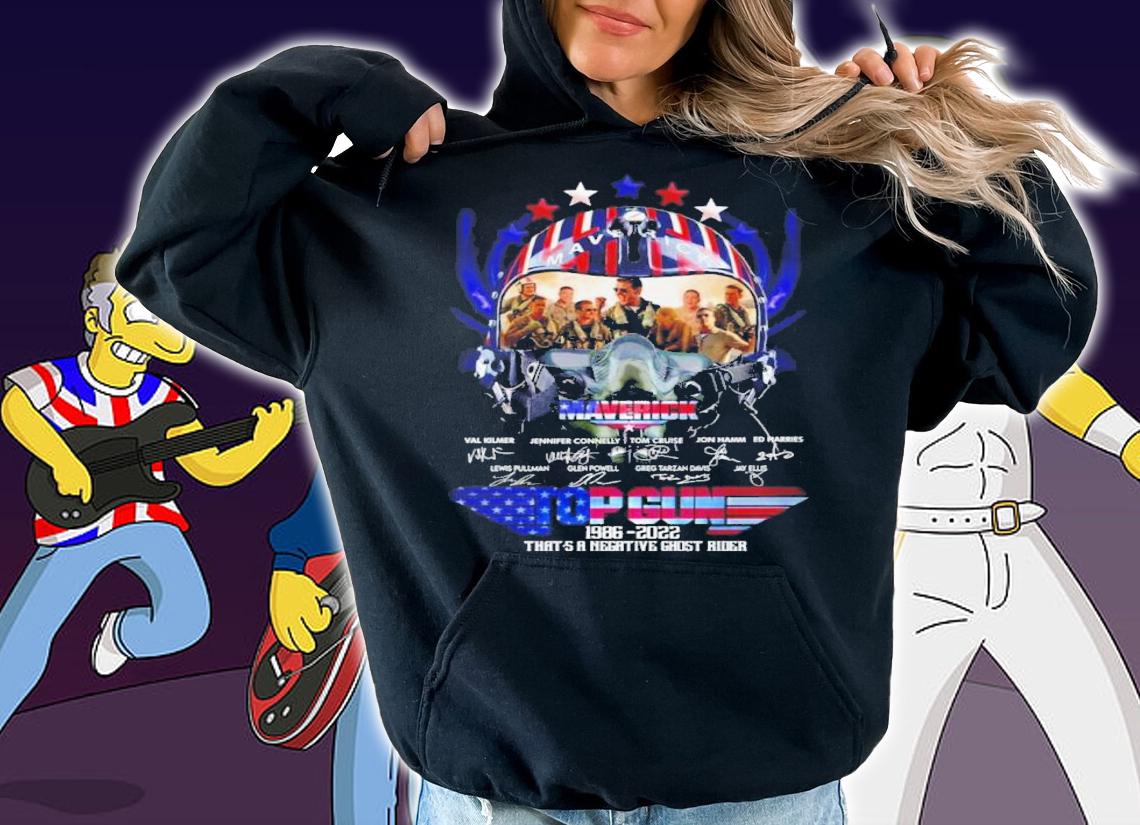 Top Gun Maverick 1986-2022 Signatures That's A Negative Ghost Rider Shirt t-shirt