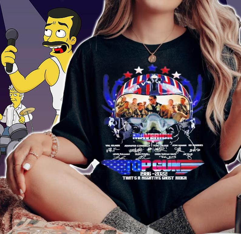Top Gun Maverick 1986-2022 Signatures That's A Negative Ghost Rider Shirt t-shirt