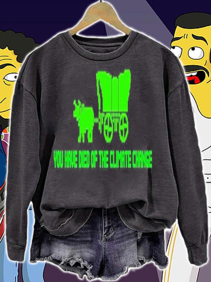 You Have Died Of Climate Change Oregon Trail shirt t-shirt sweatshirt