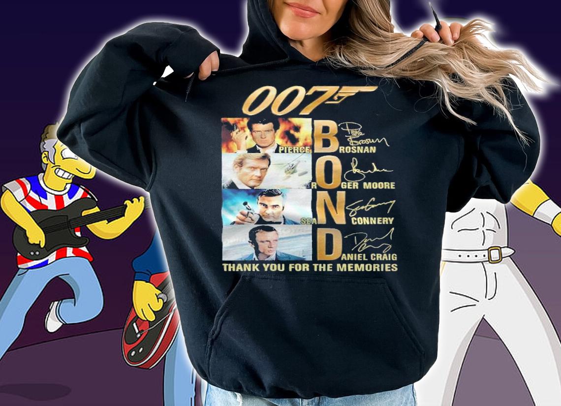 007 BOND signatures thank you for the memories shirt t-shirt hoodie