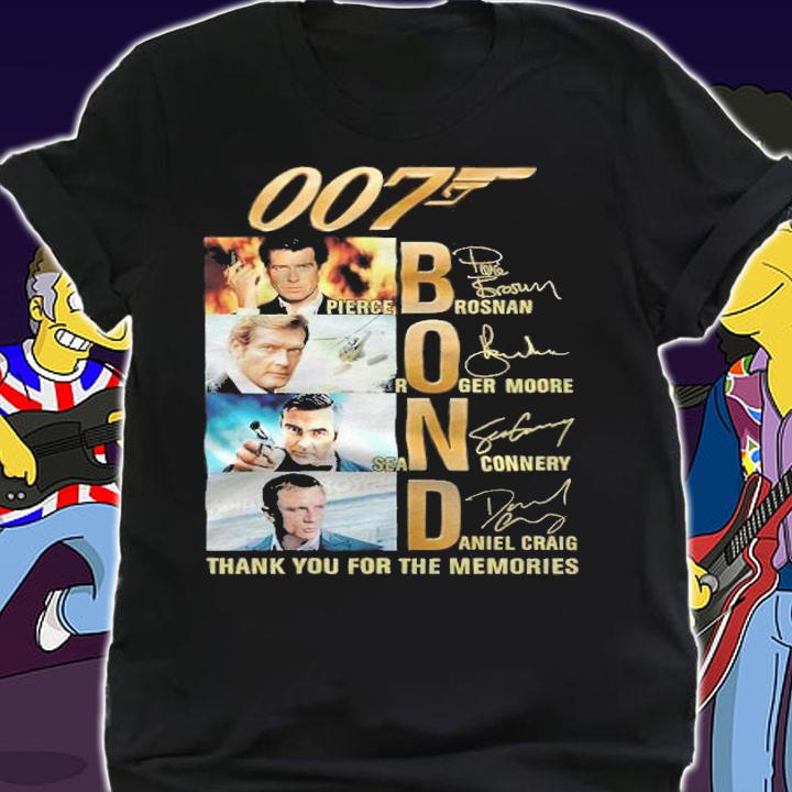 007 BOND signatures thank you for the memories shirt t-shirt shirt