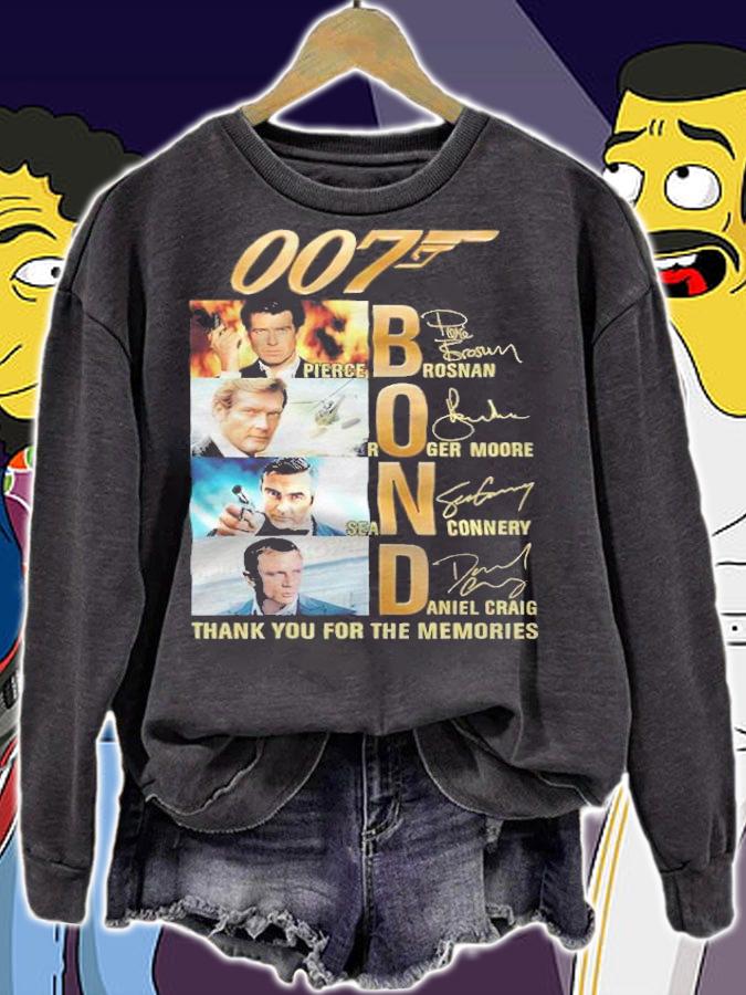 007 BOND signatures thank you for the memories shirt t-shirt sweatshirt