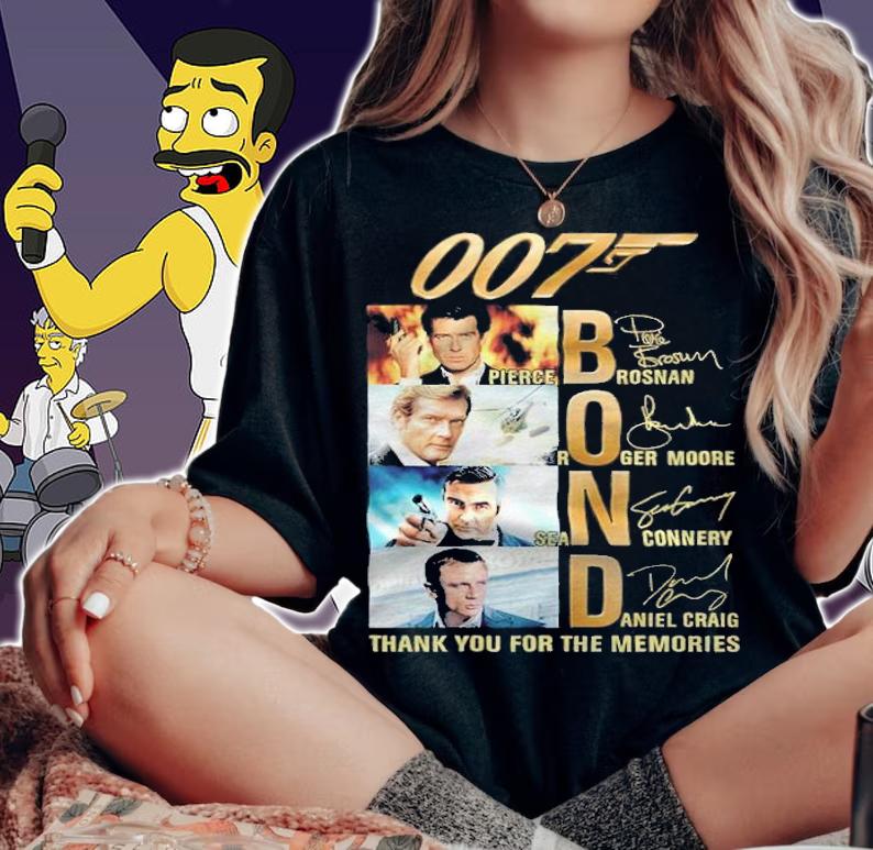 007 BOND signatures thank you for the memories shirt t-shirt woman shirt
