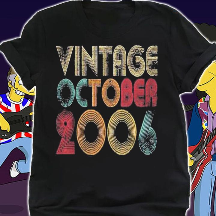 15Th Birthday Gifts Vintage October 2006 Ver2 Shirt t-shirt