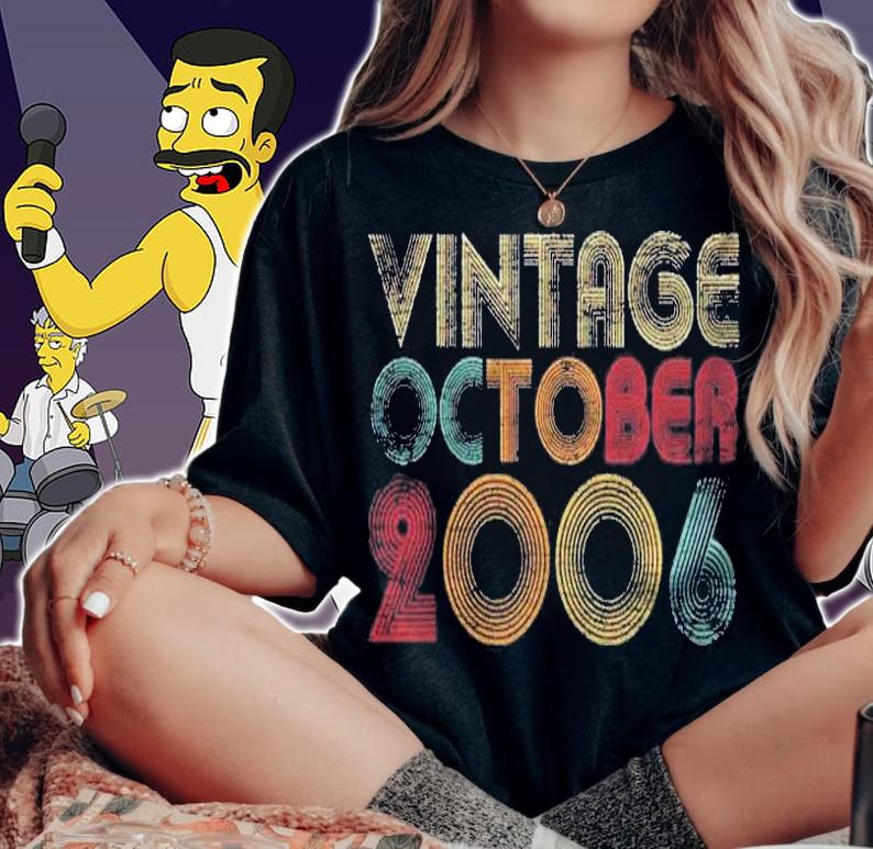 15Th Birthday Gifts Vintage October 2006 Ver2 Shirt t-shirt