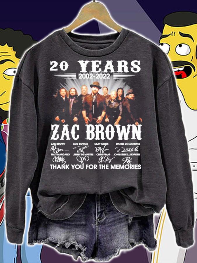20 Years 2002-2022 Zac Brown Signature Thank You For The Memories Shirt t-shirt sweatshirt