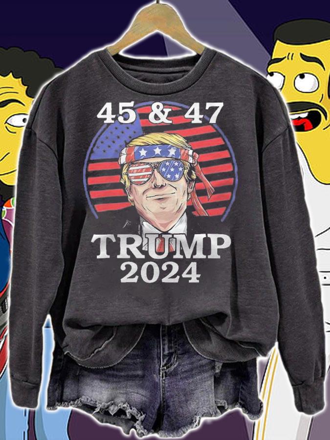45 & 47 Trump 2024 USA Flag T-Shirt t-shirt