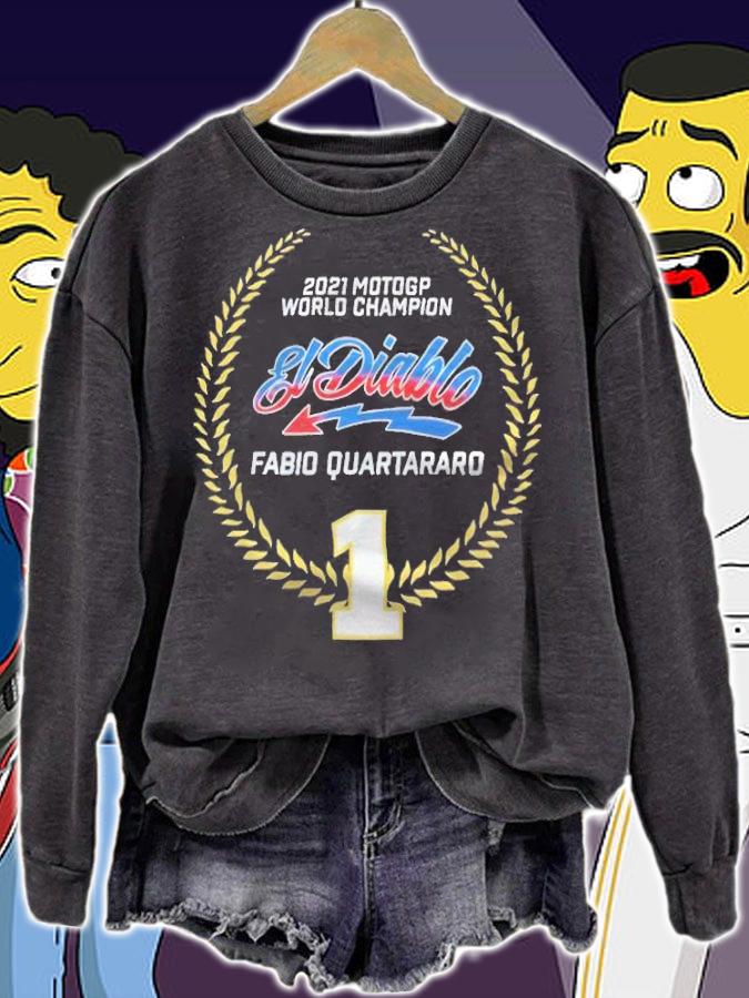 2021 Motogp World Champion El Diablo Fabio Quartararo 1 T-shirt t-shirt sweatshirt
