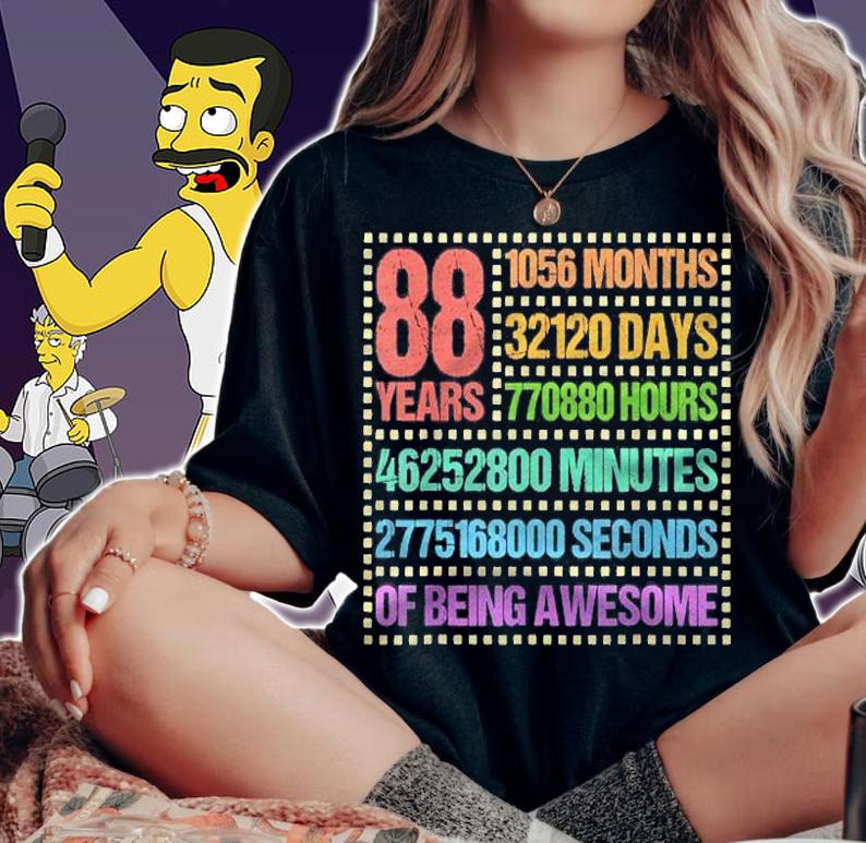 88 Years 1056 Months Of Being Awesome 88Th Birthday Shirt t-shirt