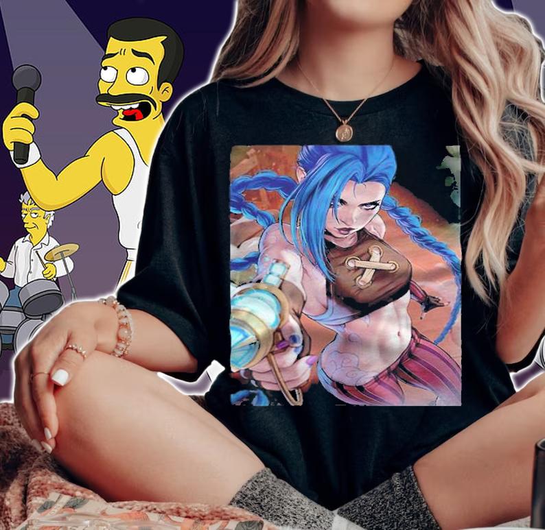 Action Jinx Arcane League of Legends T-shirt t-shirt woman shirt