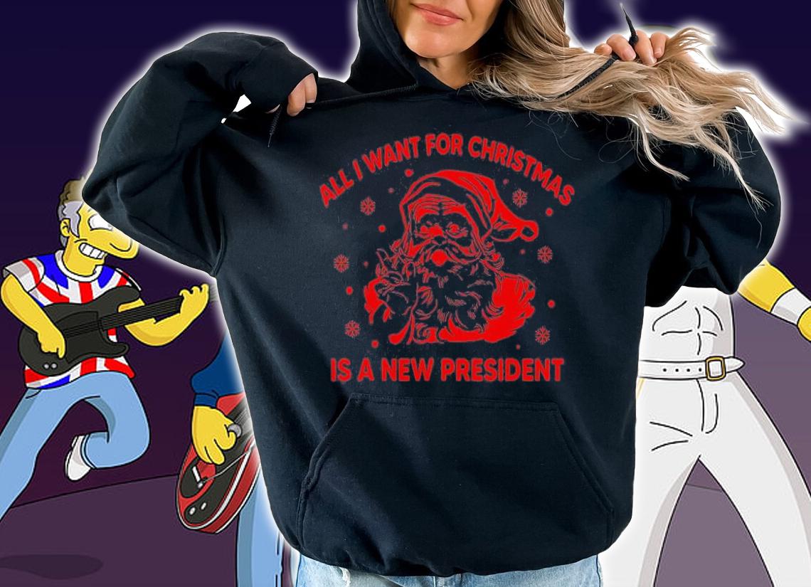 All I Want For Christmas Is A New President Santa Ugly Christmas T-Shirt t-shirt