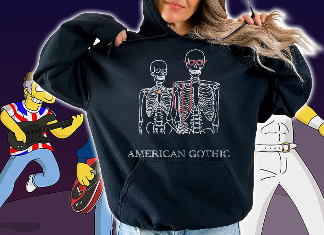 American Gothic skeleton T-shirt t-shirt hoodie