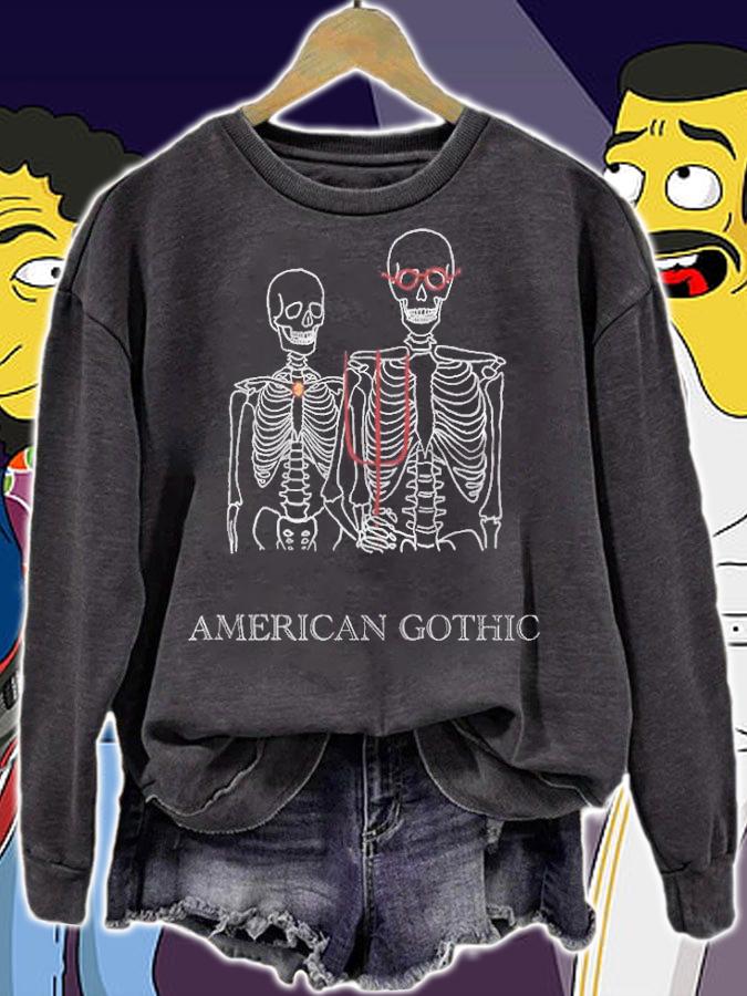 American Gothic skeleton T-shirt t-shirt sweatshirt