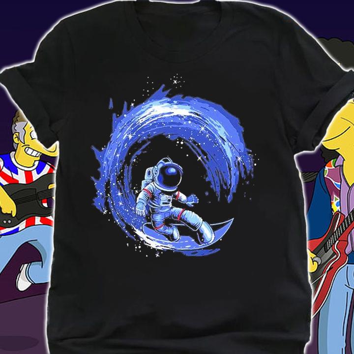 Astronaut Surfing In Space Print Ready Vector T-Shirt t-shirt