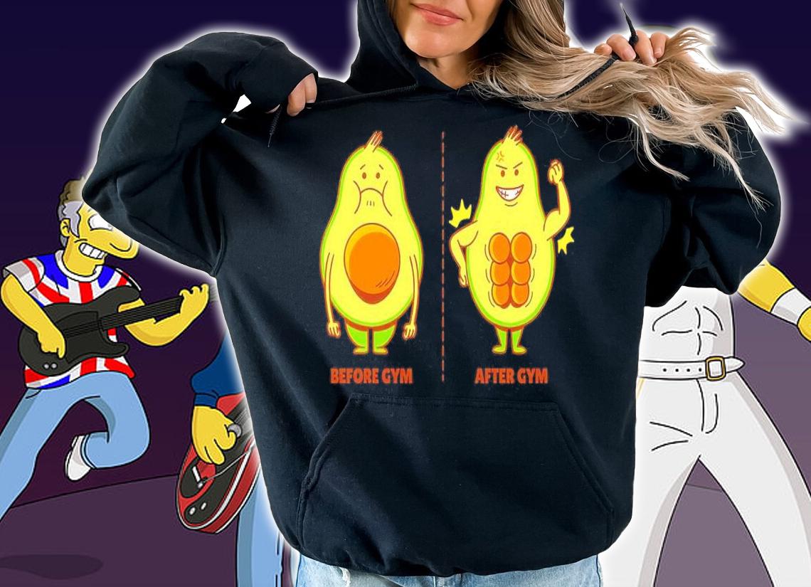 Avocado Six Pack Before And After Gym Shirt t-shirt