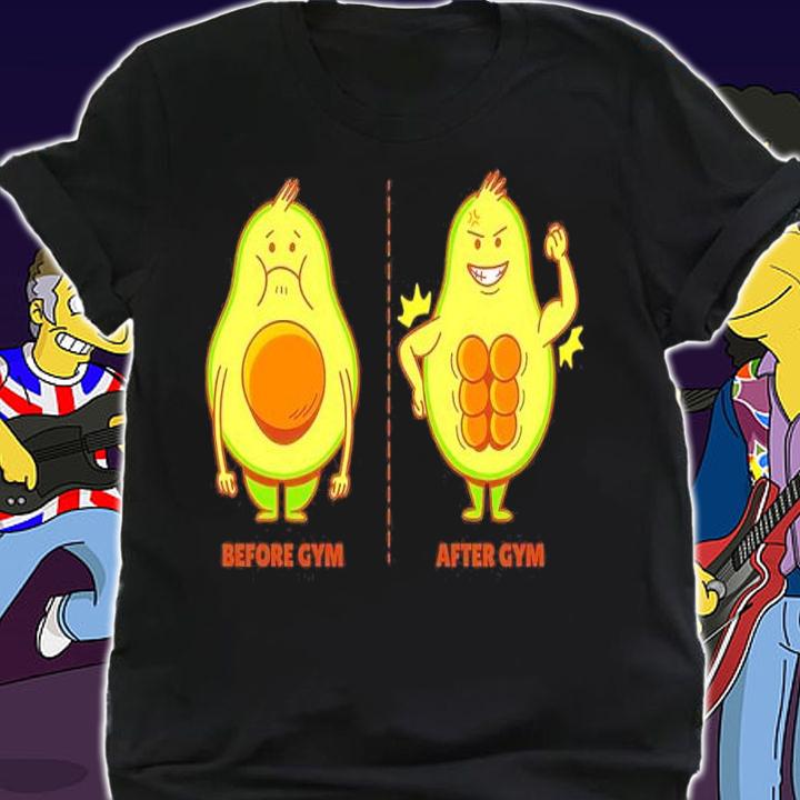 Avocado Six Pack Before And After Gym Shirt t-shirt
