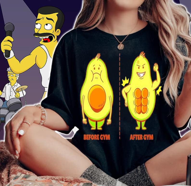 Avocado Six Pack Before And After Gym Shirt t-shirt