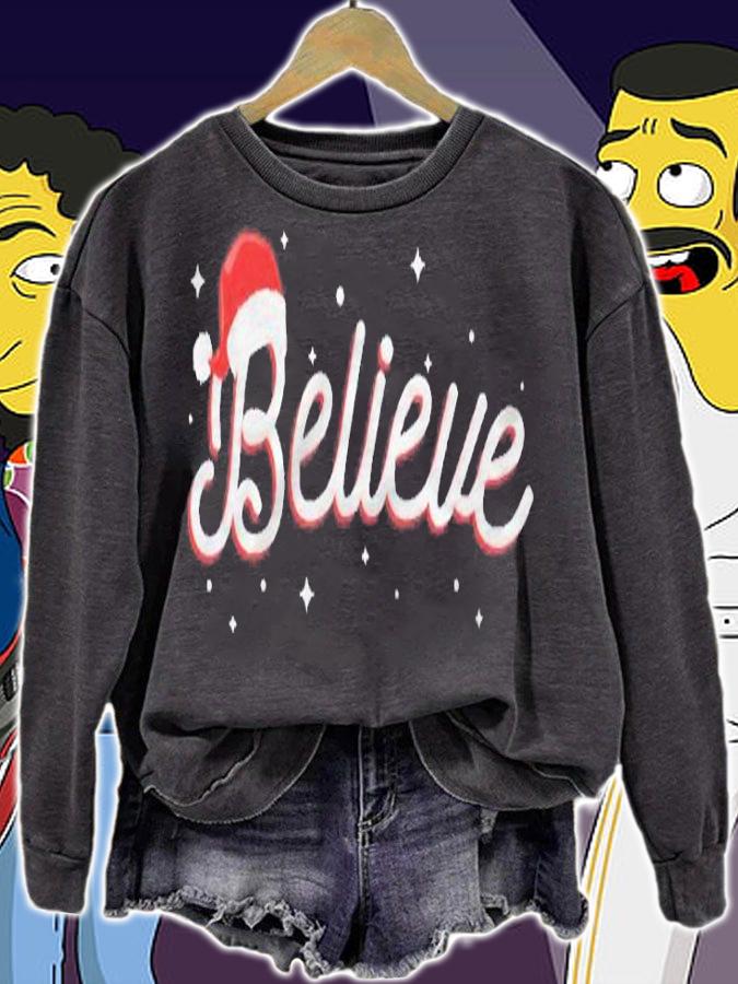 Believe Santa Claus Magical Christmas Winter Holidays Shirt t-shirt sweatshirt
