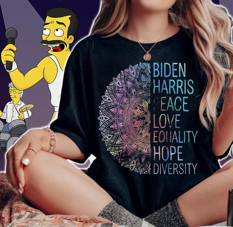 Biden Harris 2020 Peace Love Equality Hope Diversity T-Shirt t-shirt woman shirt