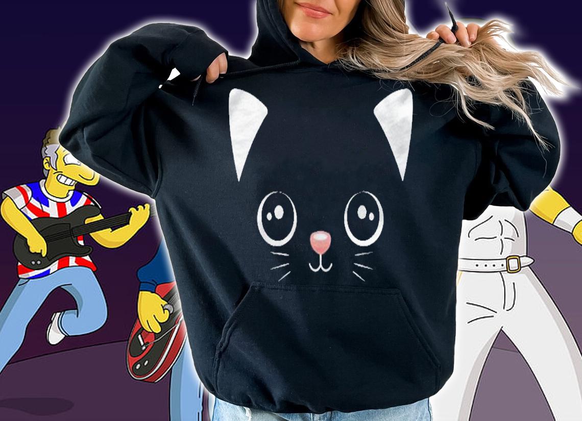 Black Cat Face Funny Kawaii Kitten Lover Shirt t-shirt hoodie