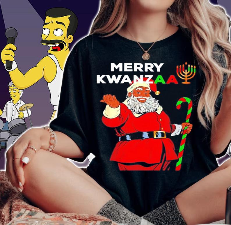 Black Santa Claus Merry Kwanzaa Shirt t-shirt