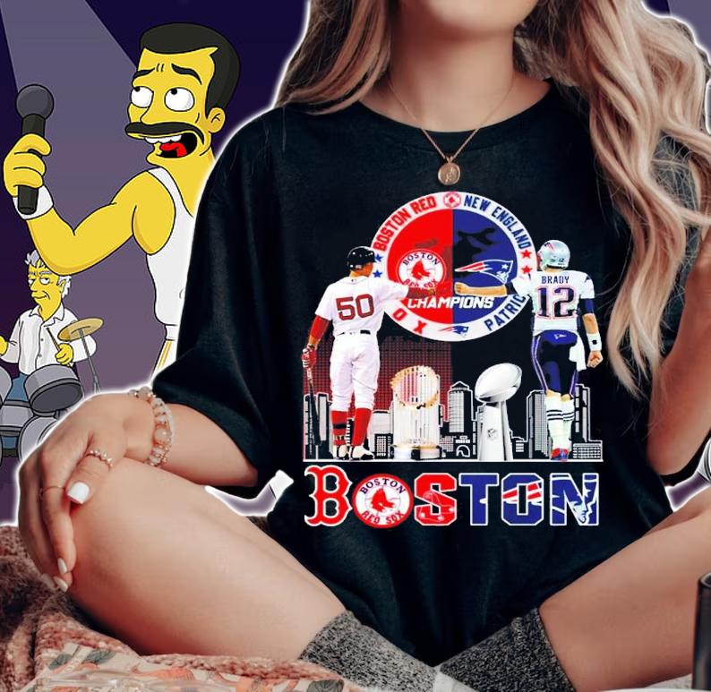 BOSTON Boston Red Sox Mookie Betts Vs New England Patriots Tom Brady Signatures Shirt t-shirt