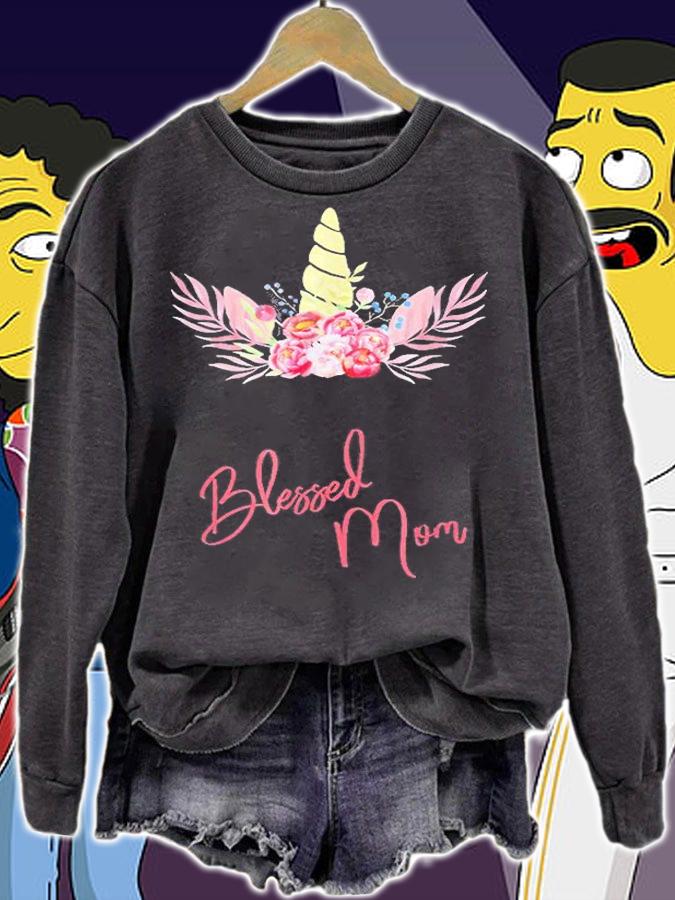 Blessed Mom Cute Unicorn T-Shirt t-shirt sweatshirt