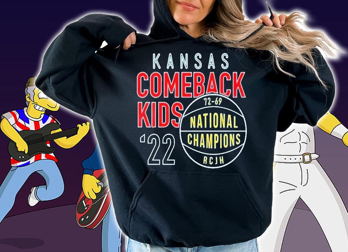 Kansas Jayhawks Comeback Kids 2022 National Champions T-Shirt t-shirt