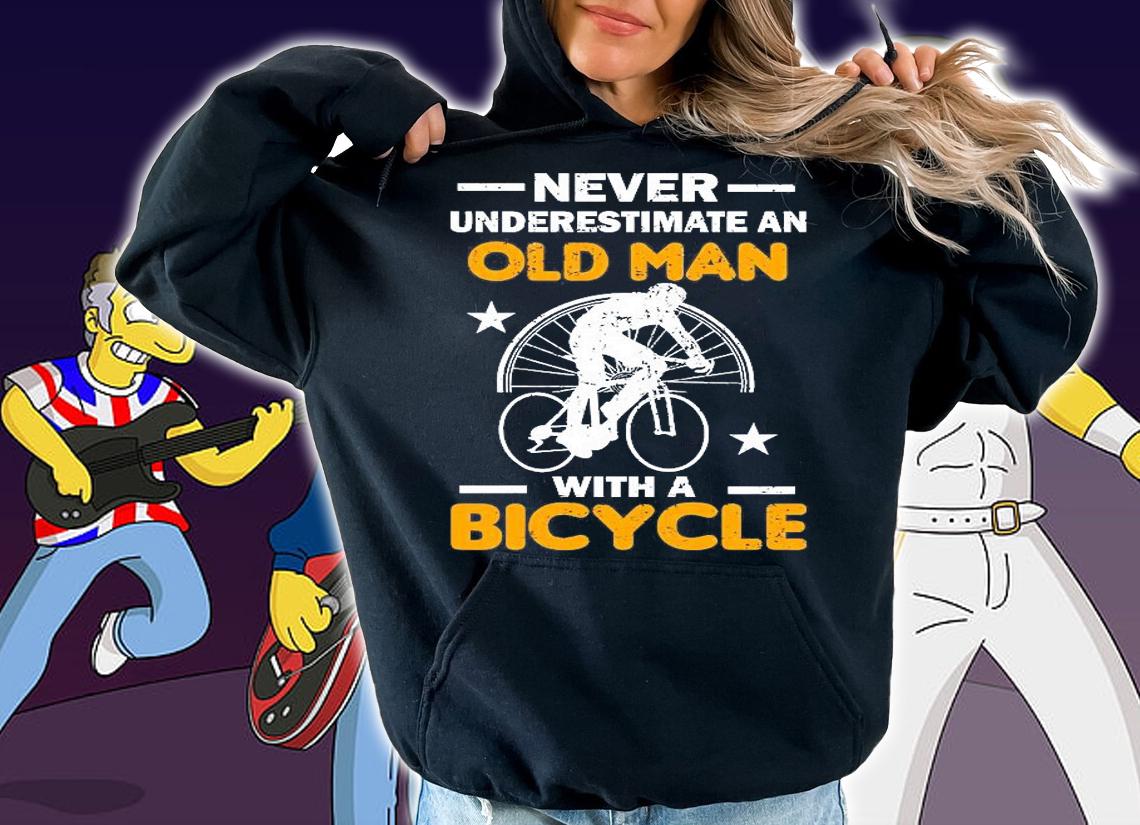 Never Underestimate An Old Man With A Bicycle T-Shirt t-shirt