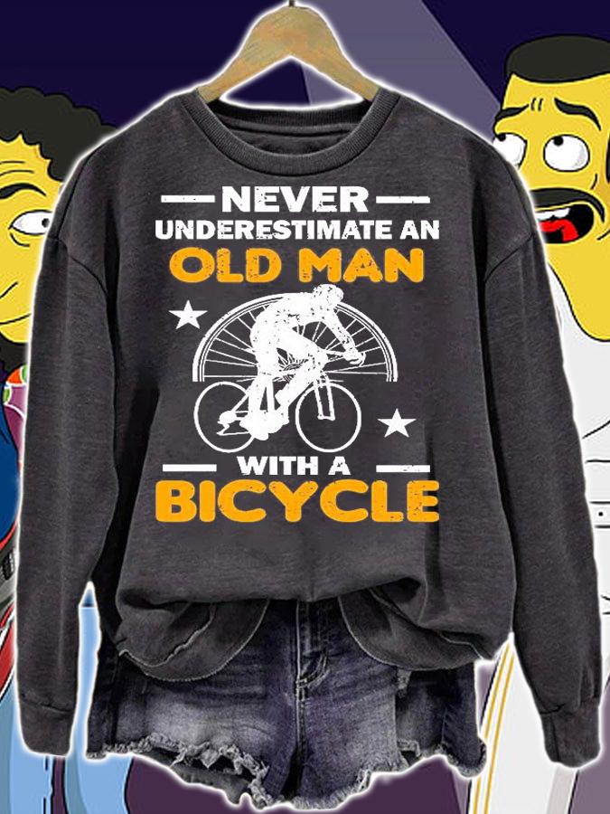 Never Underestimate An Old Man With A Bicycle T-Shirt t-shirt