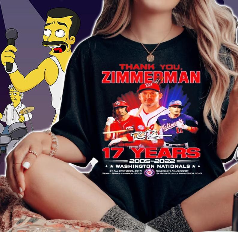 Thank You Ryan Zimmerman 17 Years 2005-2022 Washington Nationals Signatures Shirt t-shirt woman shirt