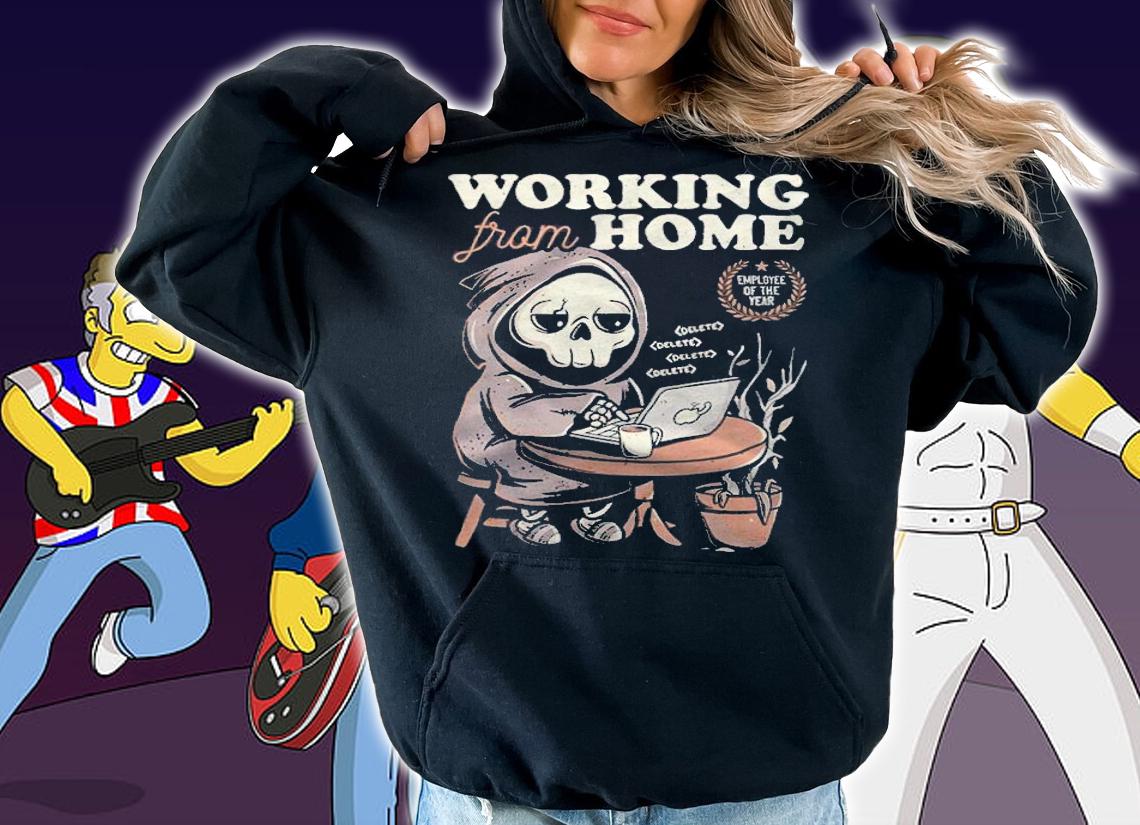 Working from home employee of the year Death funny T-shirt t-shirt
