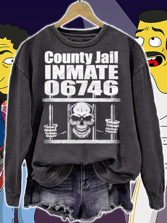 Halloween County Jail Inmate Skeleton Prisoner Costume Shirt t-shirt sweatshirt