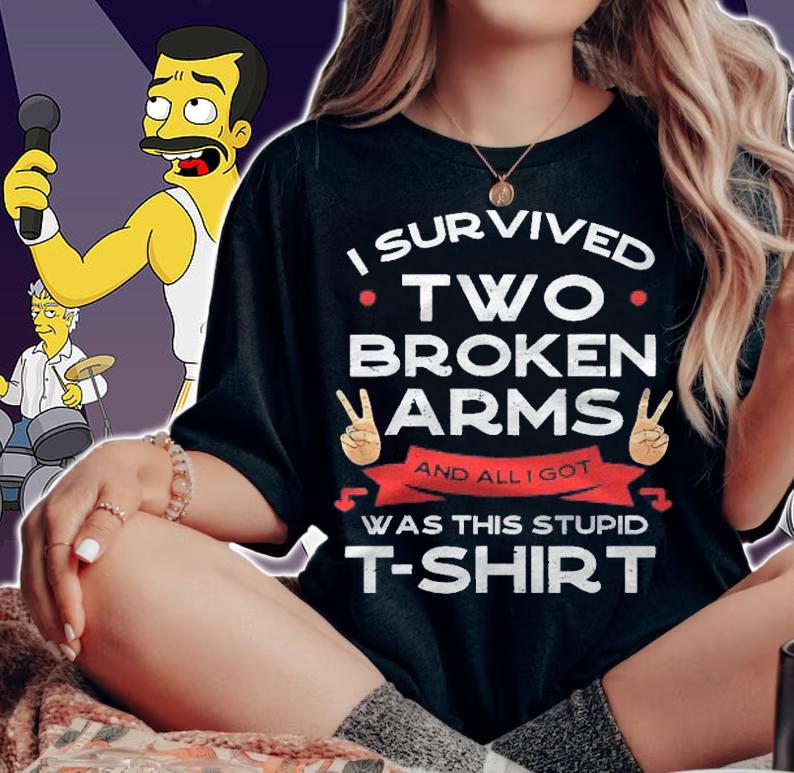 I Survived Two Broken Arms Bone Injury Cast Recovery Gift Shirt t-shirt woman shirt