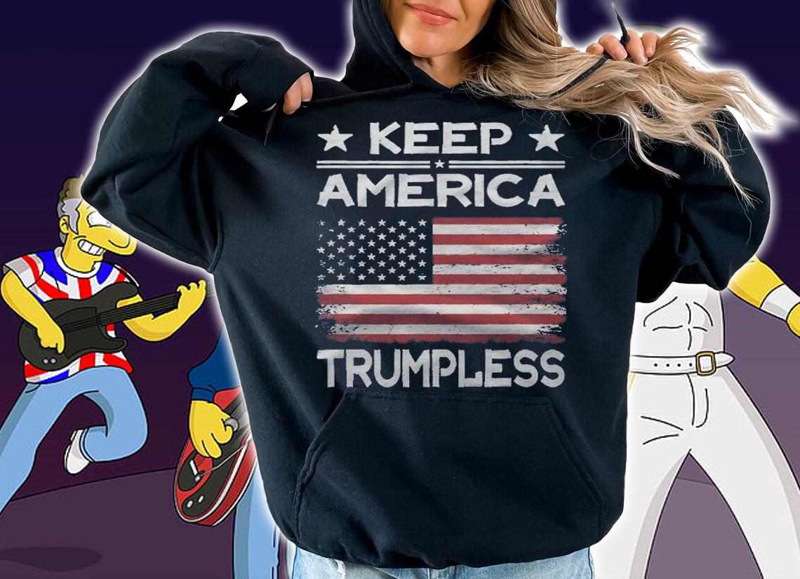 Keep America Trumpless  Anti Trump Distressed American Flag shirt t-shirt hoodie