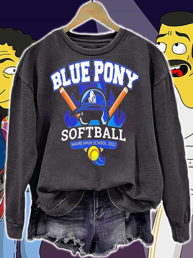 Loud And Proud Blue Pony Softball T-Shirt t-shirt