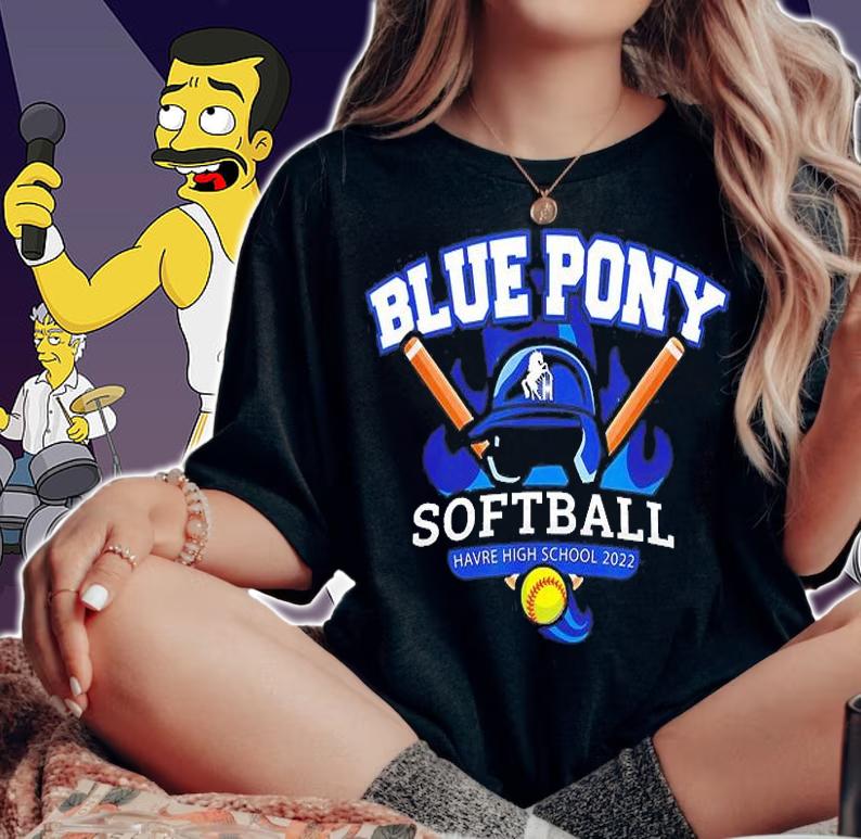 Loud And Proud Blue Pony Softball T-Shirt t-shirt