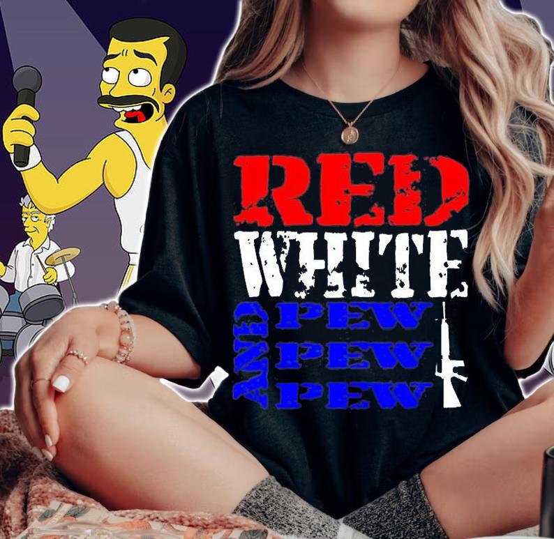 Red, White & Pew Pew Pew T-Shirt t-shirt