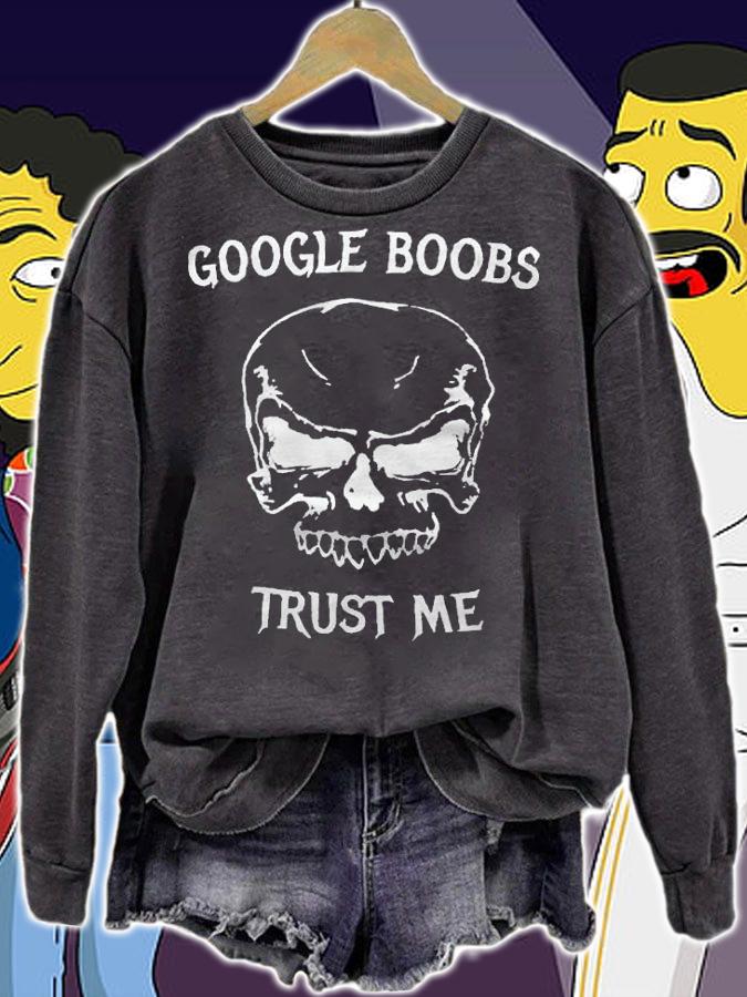 Skull google boobs trust me T-shirt t-shirt